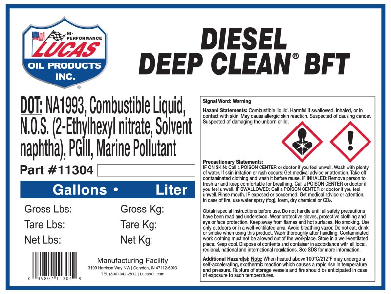 Diesel Deep Clean BFT label