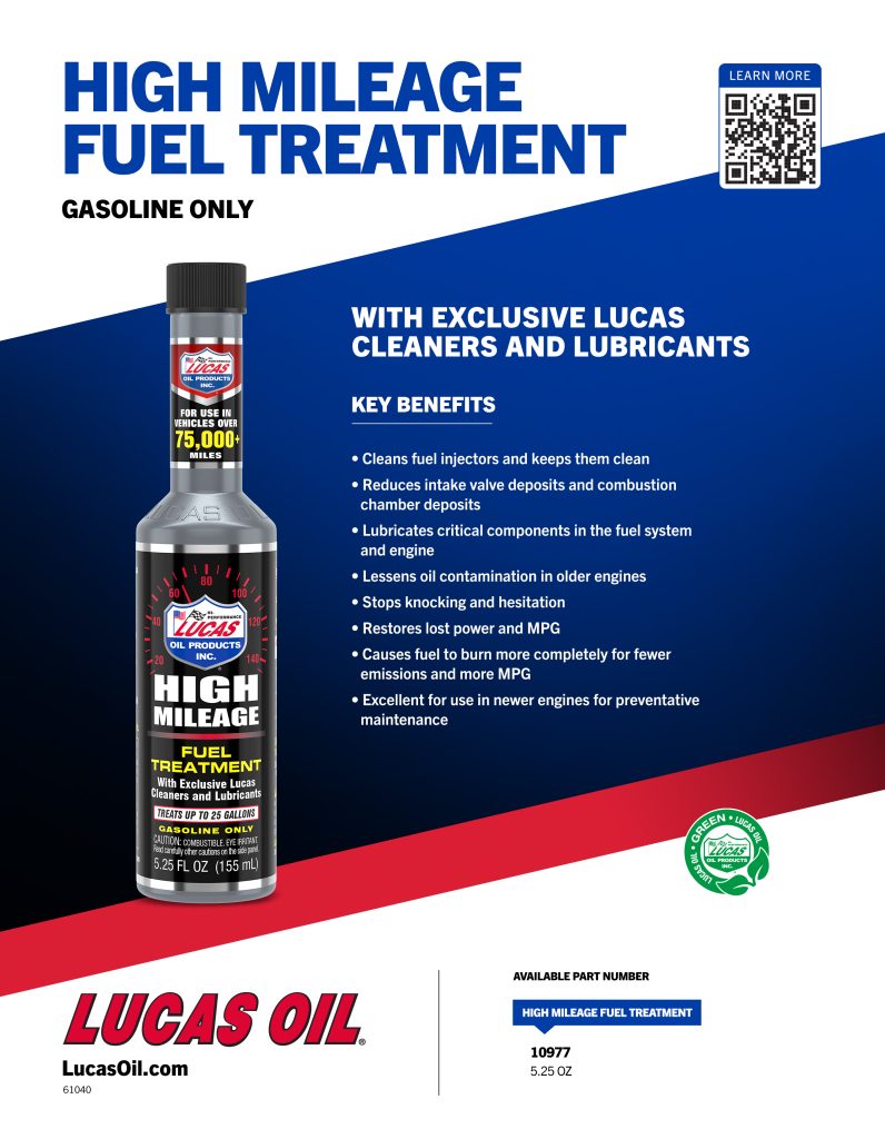 High Mileage Fuel Treatment flyer