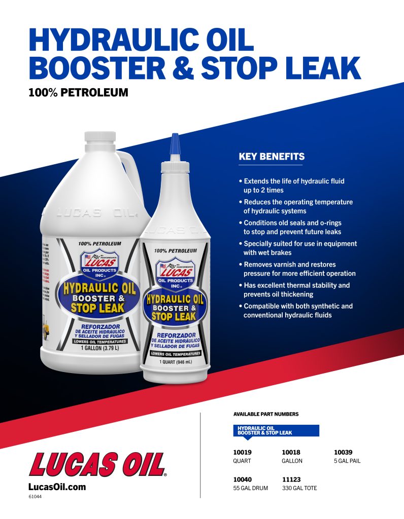 Hydraulic Oil Booster and Stop Leak flyer