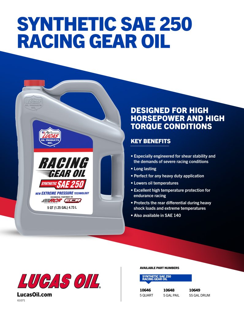 Synthetic SAE 250 Racing Gear Oil flyer