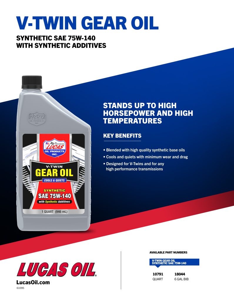 Synthetic SAE 75W-140 V-Twin Gear Oil flyer