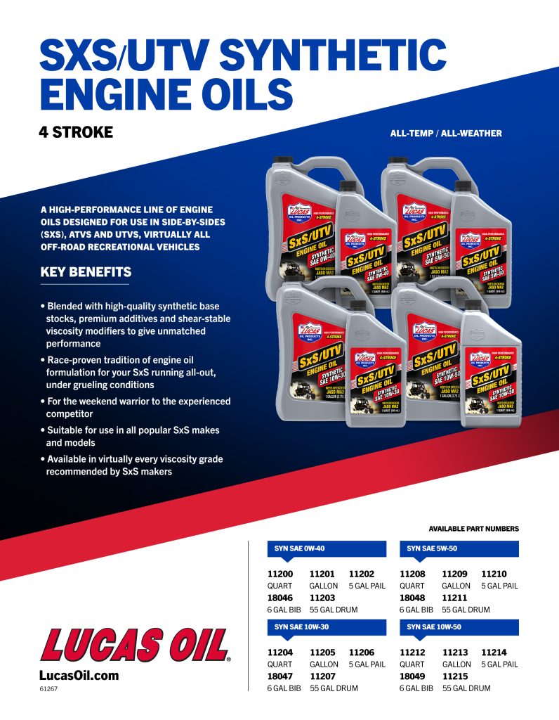 SxS Synthetic Engine Oils Flyer