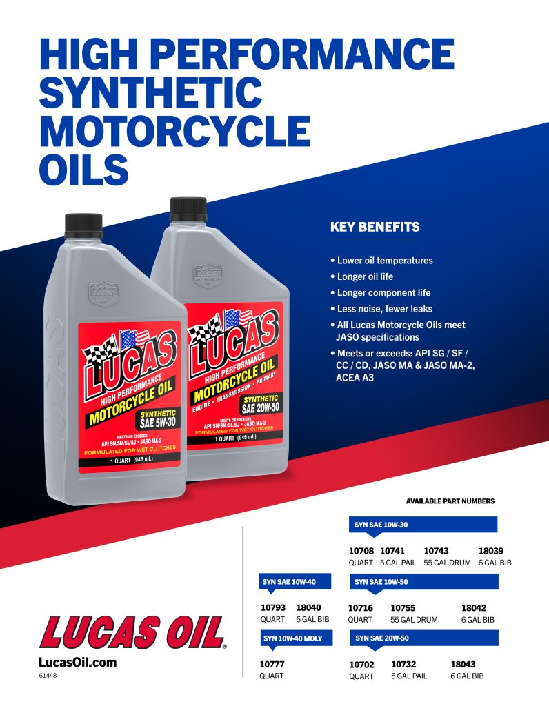 Synthetic Motorcycle Oil flyer