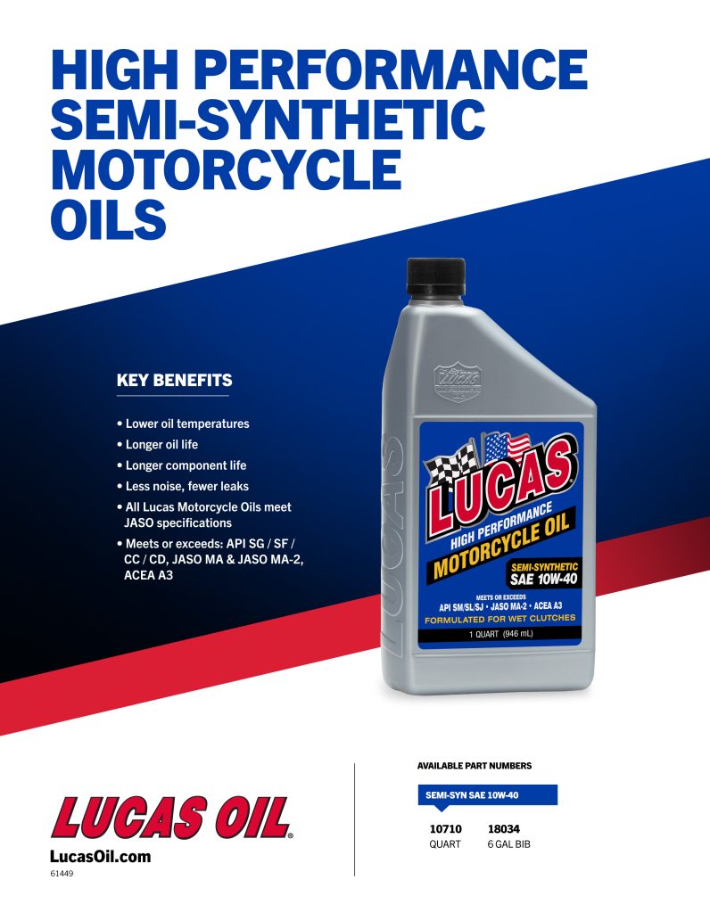 Semi-Synthetic Motorcycle Oil flyer