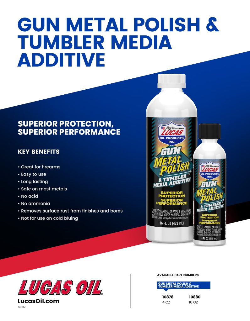 Gun Metal Polish & Tumbler Media Additive – Lucas Oil Products, Inc. – Keep  That Engine Alive!
