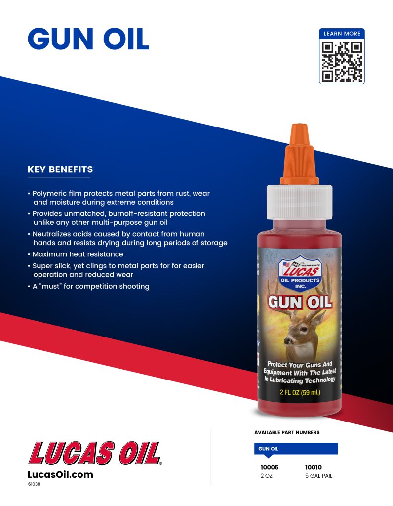  Lucas Oil 10006 Gun Oil Multi-Colored, 2 Ounces : Sports &  Outdoors