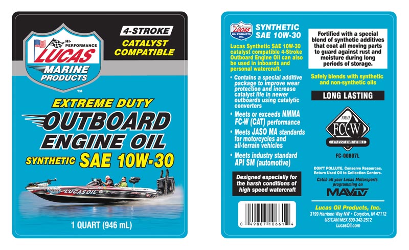 Syn 10W-30 Outboard Engine Oil - Quart (Label)