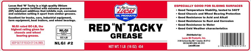 LUCAS OIL Red N Tacky Grease, 11 oz. Spray 11025