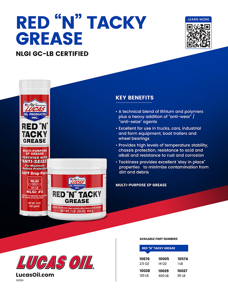 LUCAS OIL Red N Tacky Grease, 11 oz. Spray 11025
