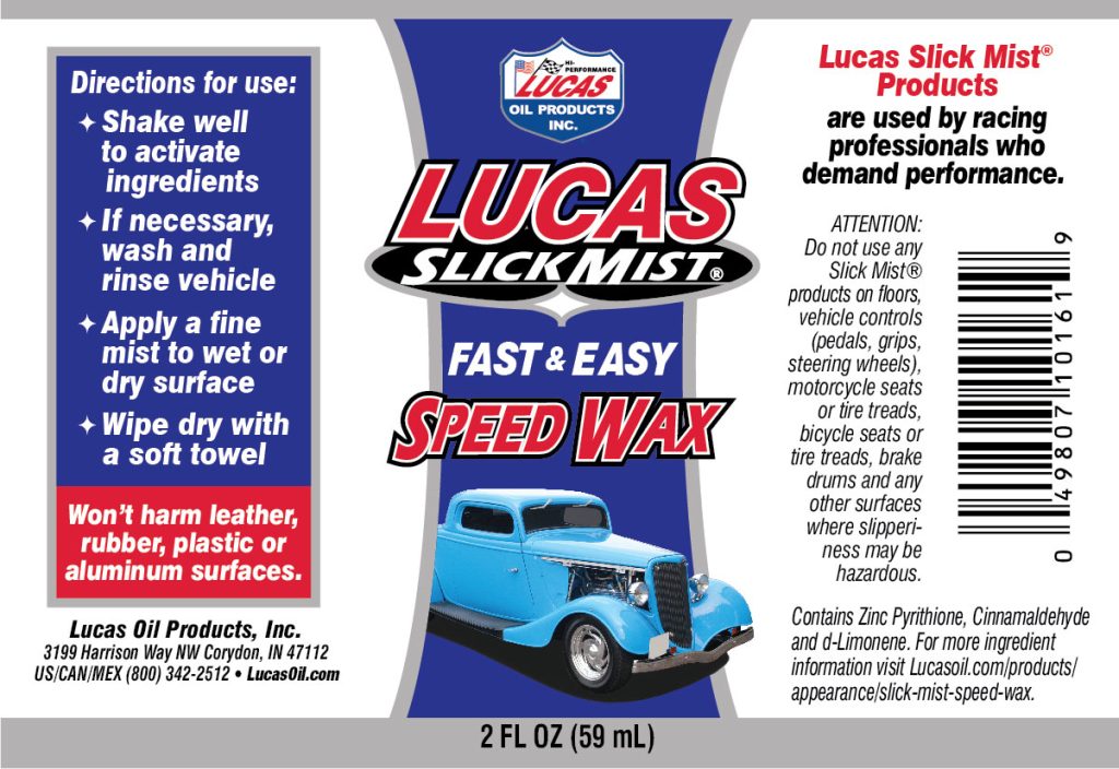 Lucas Oil Slick Mist Auto Fast and Easy Speed Wax 24 Oz. - Case Of: 6