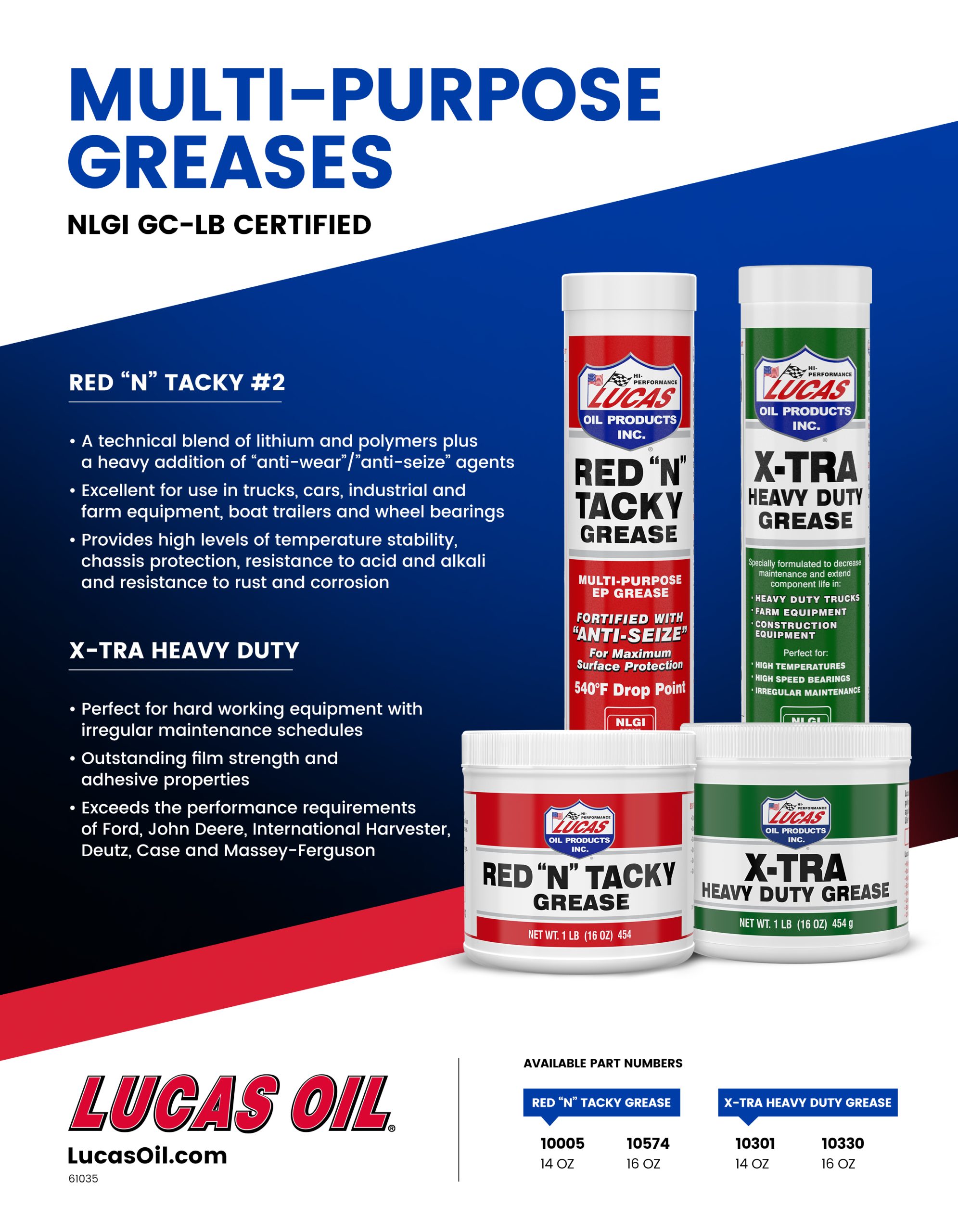 X-TRA Heavy Duty Grease – Lucas Oil Products, Inc. – Keep That Engine ...